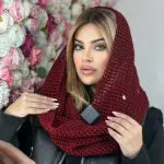 شال دخترانه مدل قلاب بافی