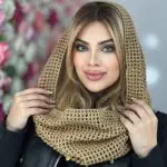 شال دخترانه مدل قلاب بافی