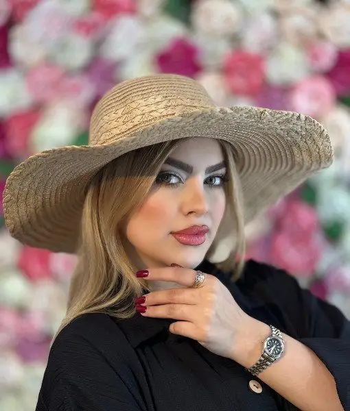 کلاه ساحلی با بند کنفی