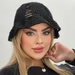 کلاه باکت قلاب بافی چین دار