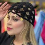 سربند قلاب بافی طرح گل