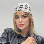 سربند قلاب بافی طرح گل