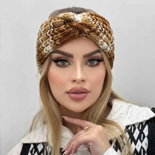 هدبند بافت شرقی نسکافه ای هدبند بافت شرقی