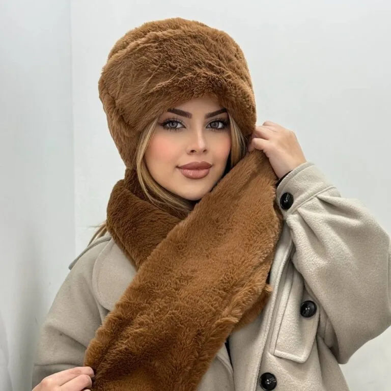 ست کلاه و شال روسی وارداتی