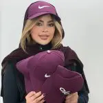 کلاه بیسبالی کتان بادمجانی