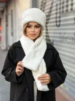 ست کلاه و شال روسی وارداتی