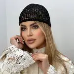 کلاه قلاب بافی ابریشمی پولکی