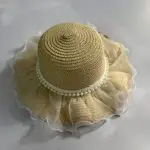 کلاه ساحلی بچگانه تور و مروارید