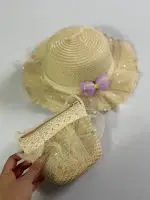 ست بچگانه کلاه و کیف ساحلی پاپیونی