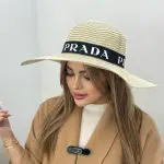کلاه ساحلی با روبان پرادا