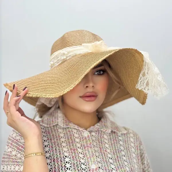 کلاه ساحلی پاپیون گیپور بدون مروارید