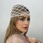 کلاه قلاب بافی توری کروم
