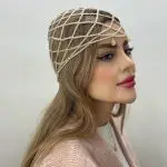 کلاه قلاب بافی توری کروم