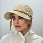 کلاه بیسبالی ساحلی با بند چرم