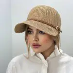 کلاه بیسبالی ساحلی با بند چرم