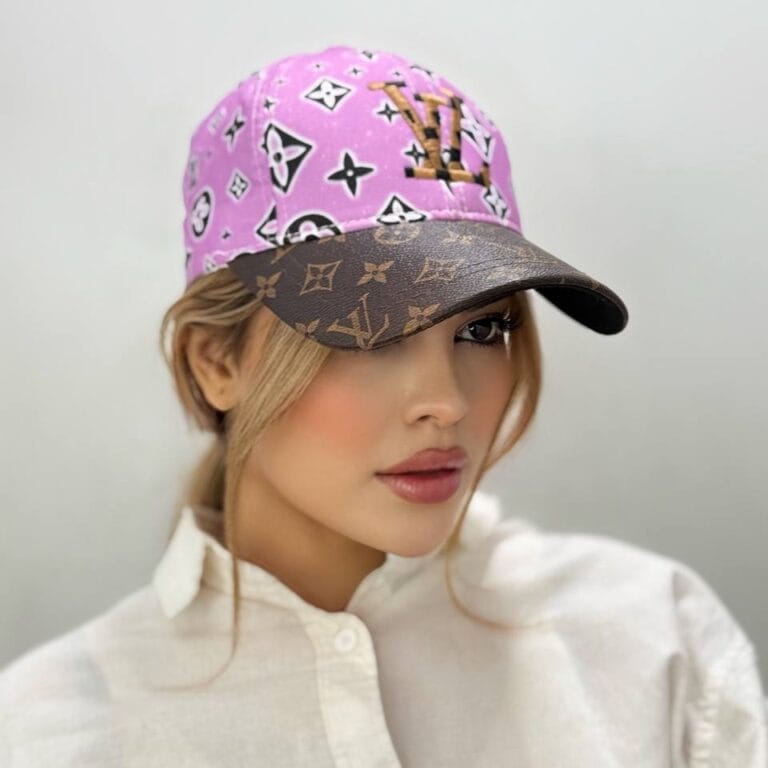 کلاه بیسبالی lv بنفش لبه چرم
