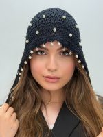 خرید کلاه قلاب بافی مروارید