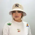 کلاه باکت کتان گلدوزی ان وای