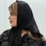 اسکارف ابروبادی حاشیه نگینی مشکی