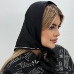 اسکارف ابروبادی حاشیه نگینی مشکی