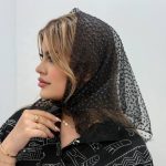 مینی اسکارف توری خال خالی