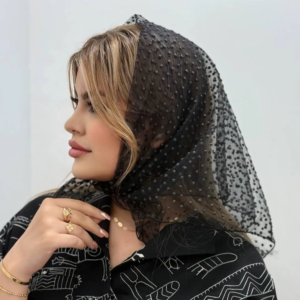 IMG_20250417_193350 مینی اسکارف توری خال خالی