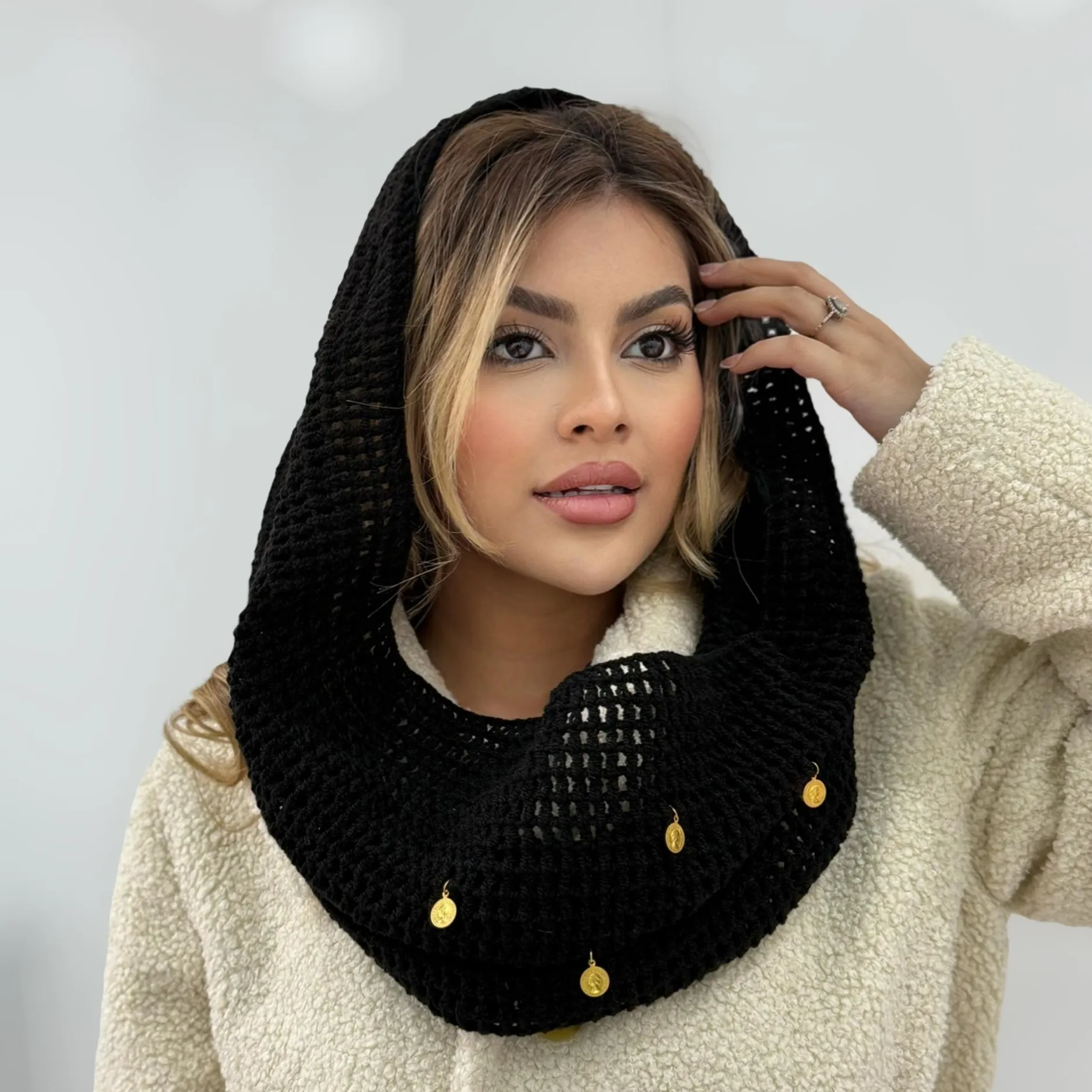 شال رینگی قلاب بافی