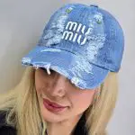 کلاه بیسبالی جین زاپدار miu miu