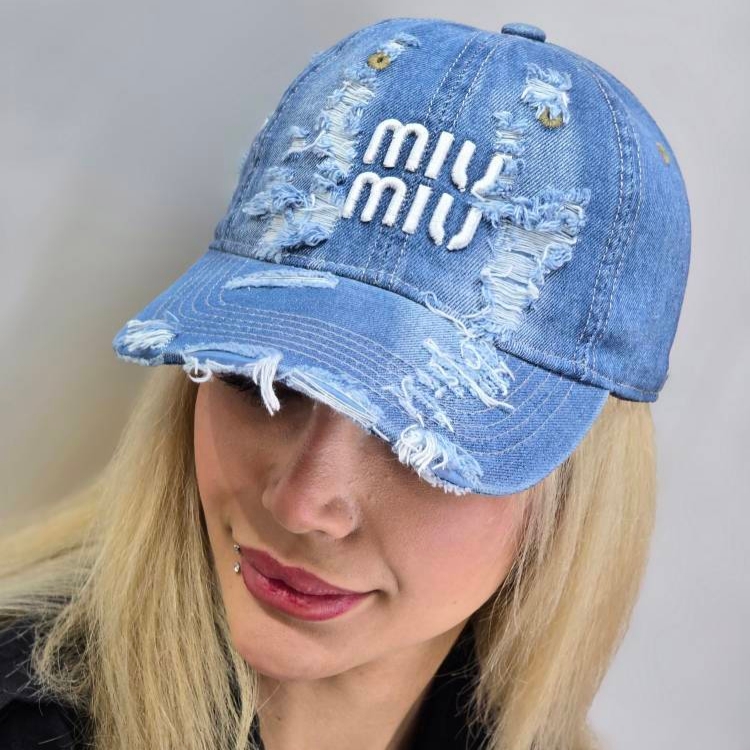 کلاه بیسبالی جین زاپدار miu miu