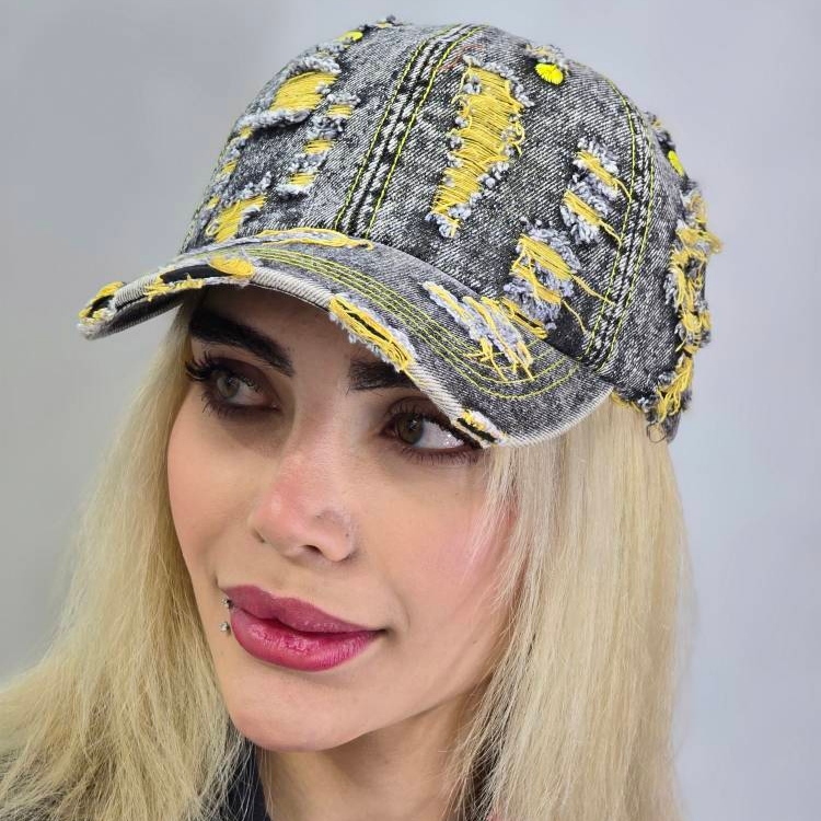 کلاه بیسبالی طوسی زاپدار