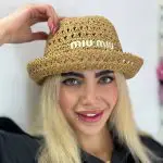 کلاه باکت رافیا miu miu