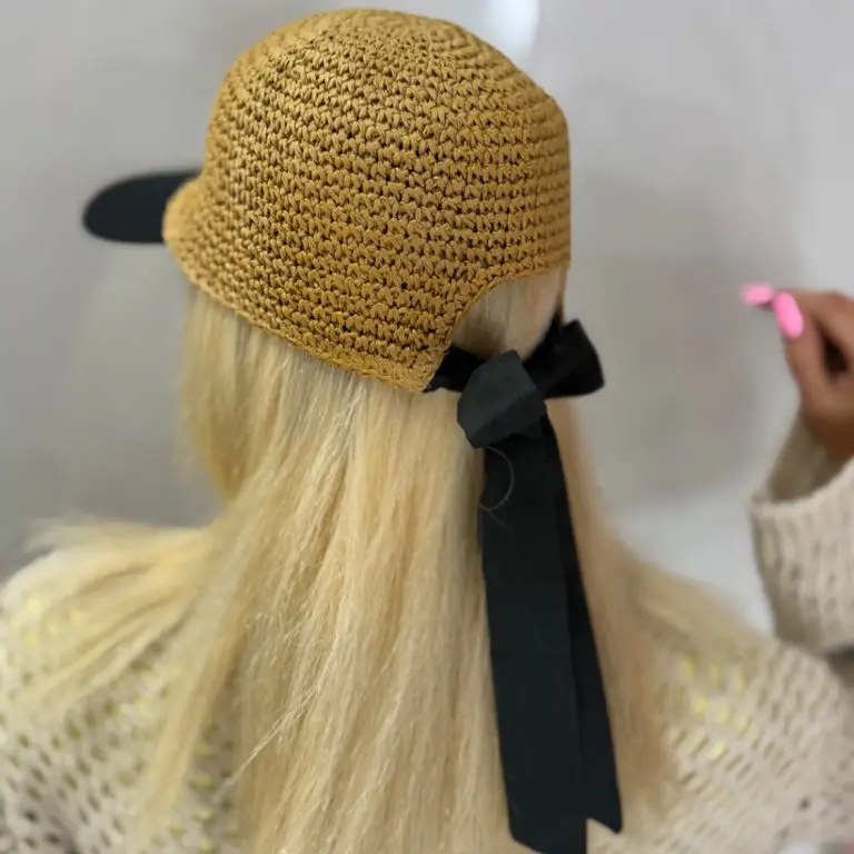 کلاه بیسبالی حصیری پشت پاپیون