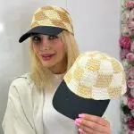 کلاه بیسبالی شطرنجی ساحلی