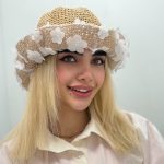 کلاه باکت رافیا شکوفه بزرگ