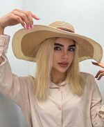 خرید کلاه ساحلی دو رنگ لبه بلند گوچی