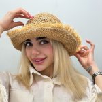 خرید کلاه ساحلی رافیا لبه ریش ریش
