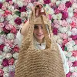 کیف رافیا بزرگ رنگ نسکافه ای