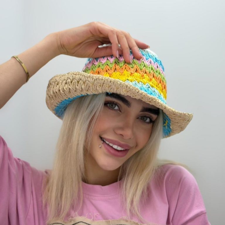 کلاه رافیا رنگی