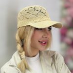 کلاه بیسبالی طرح قلاب بافی