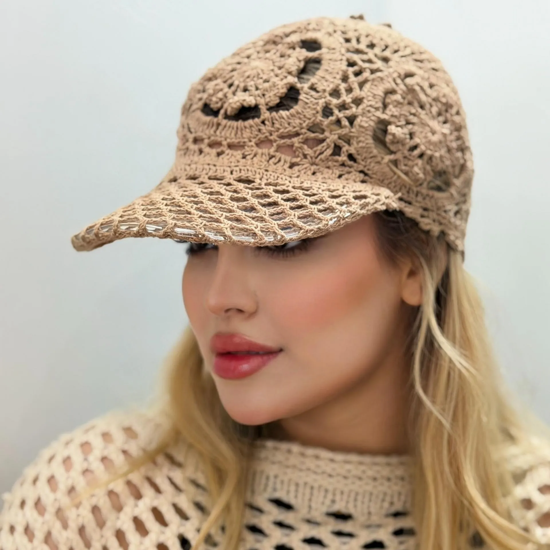 کلاه بیسبالی قلاب بافی
