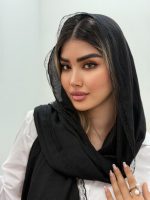 شال حاشیه گیپور مشکی