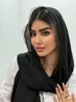 شال حاشیه گیپور مشکی