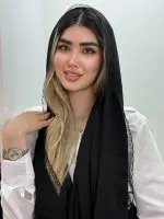شال حاشیه گیپور مشکی