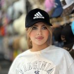 کلاه بیسبالی 47 مخمل آدیداس مشکی با گلدوزی سفید