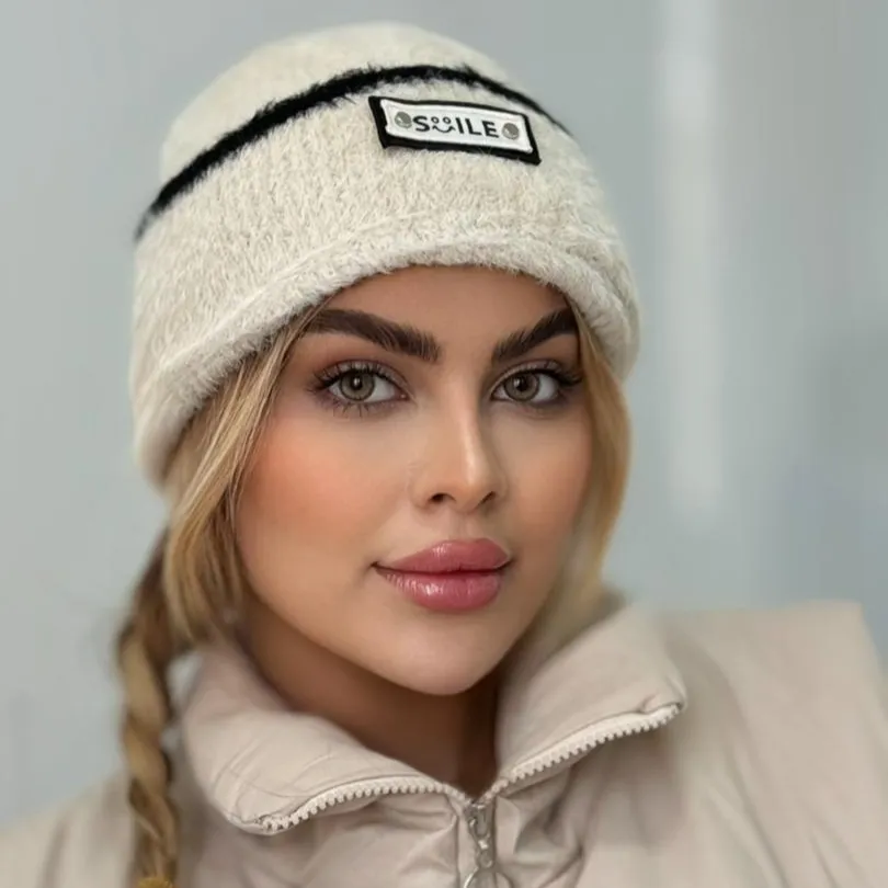 کلاه تک موهر smile شیری کلاه تک موهر smile