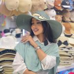 خرید کلاه ساحلی پاپیون ساتن کرم