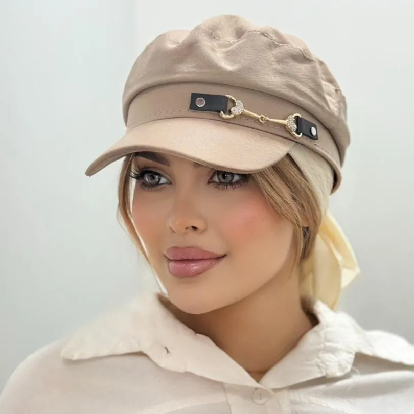 کلاه کاپیتانی وارداتی سگک دار نسکافه ای کلاه کاپیتانی وارداتی سگک دار نسکافه ای